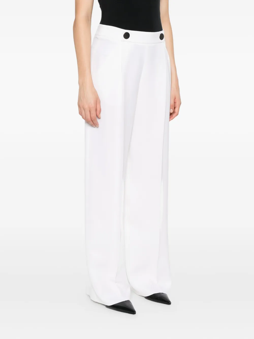 Giorgio Armani Zijden broek met knoopsluiting Wit