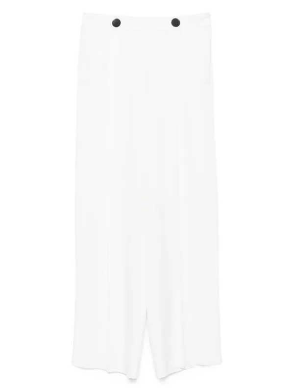 Giorgio Armani Button-fastening Silk Trousers in White