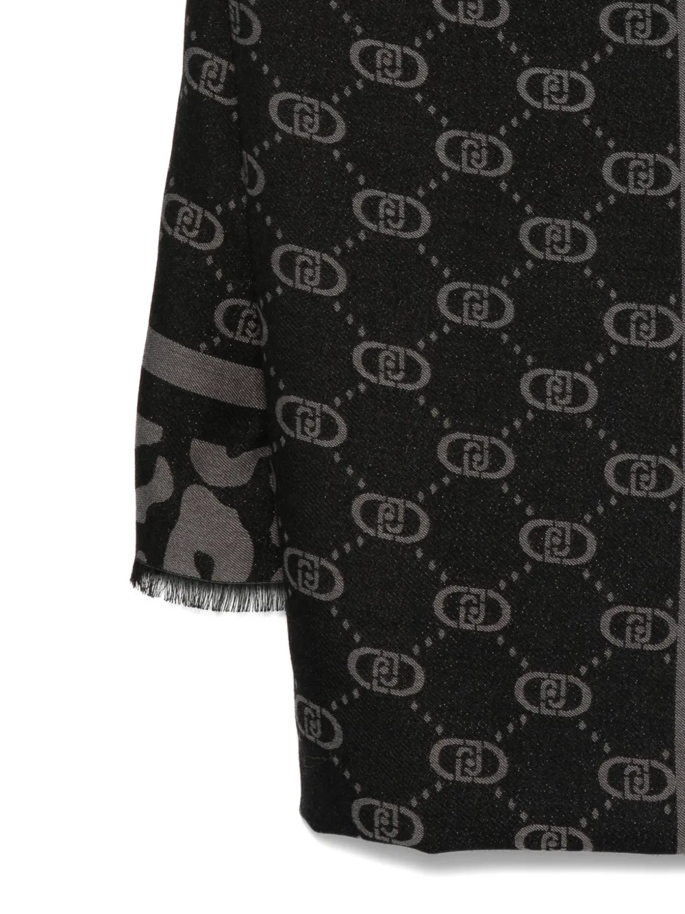 LIU JO Sjaal met monogramprint - Zwart