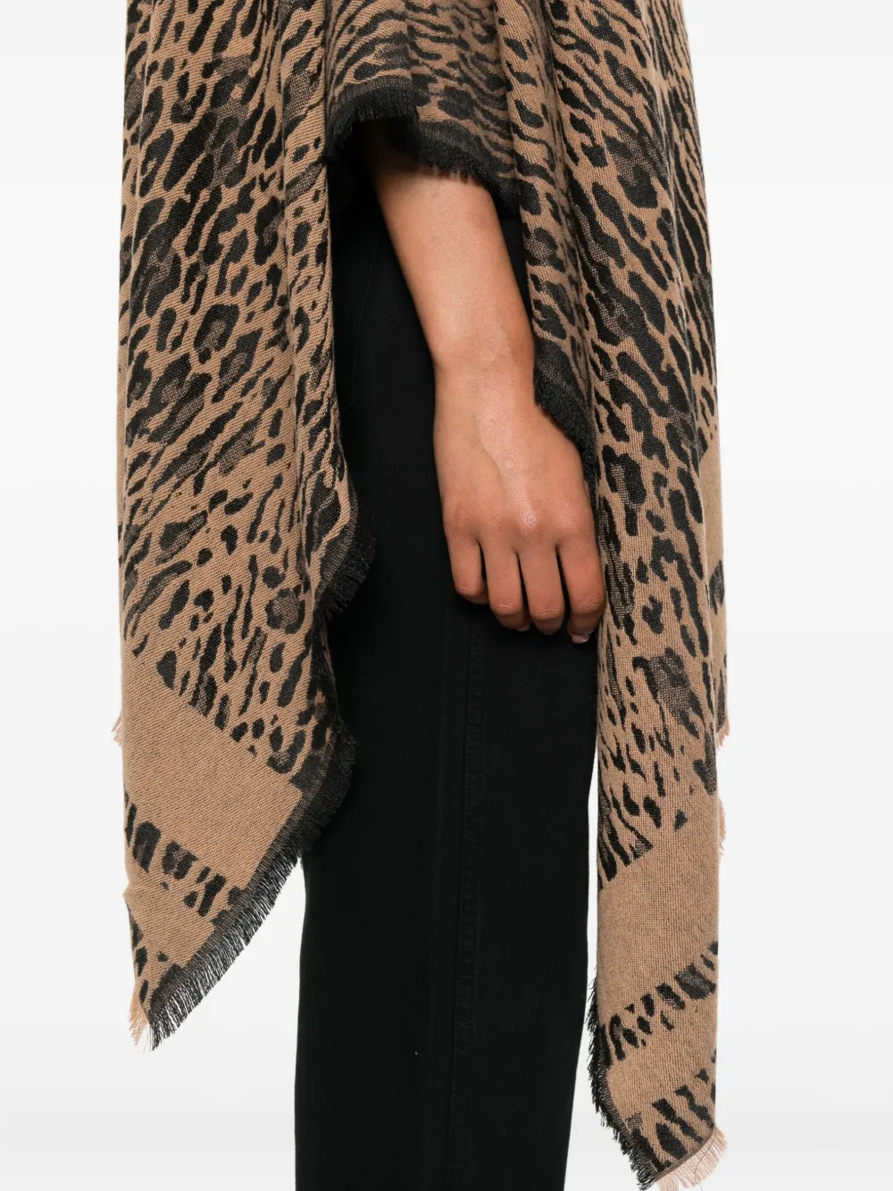 LIU JO Poncho met luipaardprint Beige
