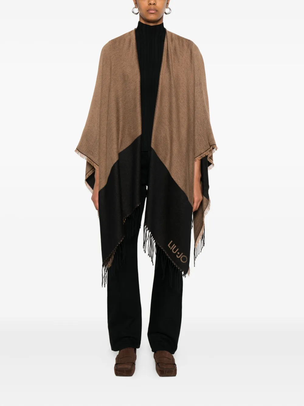 LIU JO poncho con flecos y detalle del logo | Capas y ponchos | Image 2