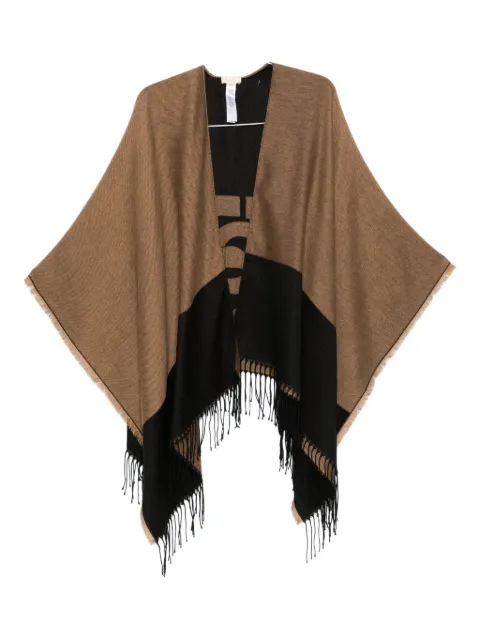 LIU JO logo-detail fringed poncho