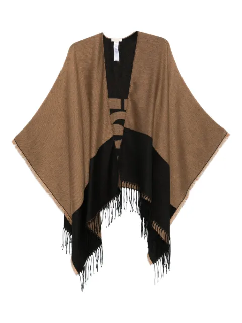 LIU JO logo-detail fringed poncho