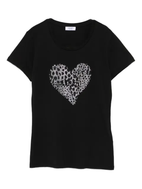 LIU JO heart-embellished cotton T-shirt