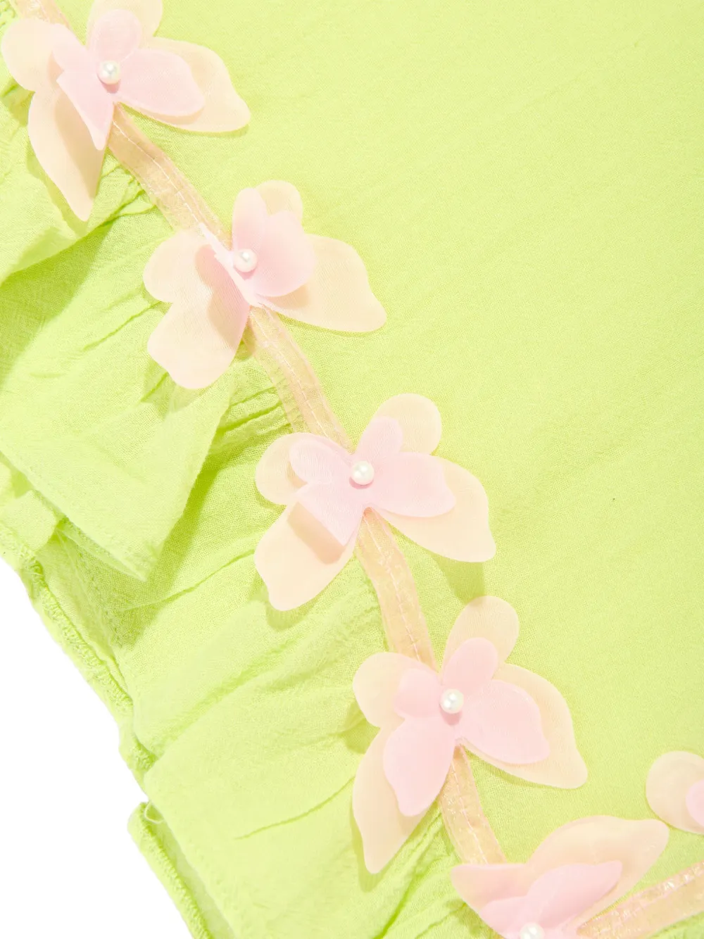 SELINIACTION KIDS butterfly-embellished ruffled casual dress Groen
