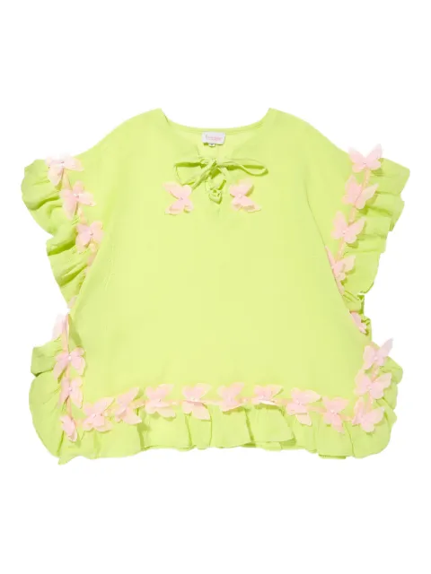 SELINIACTION KIDS butterfly-embellished ruffled casual dress