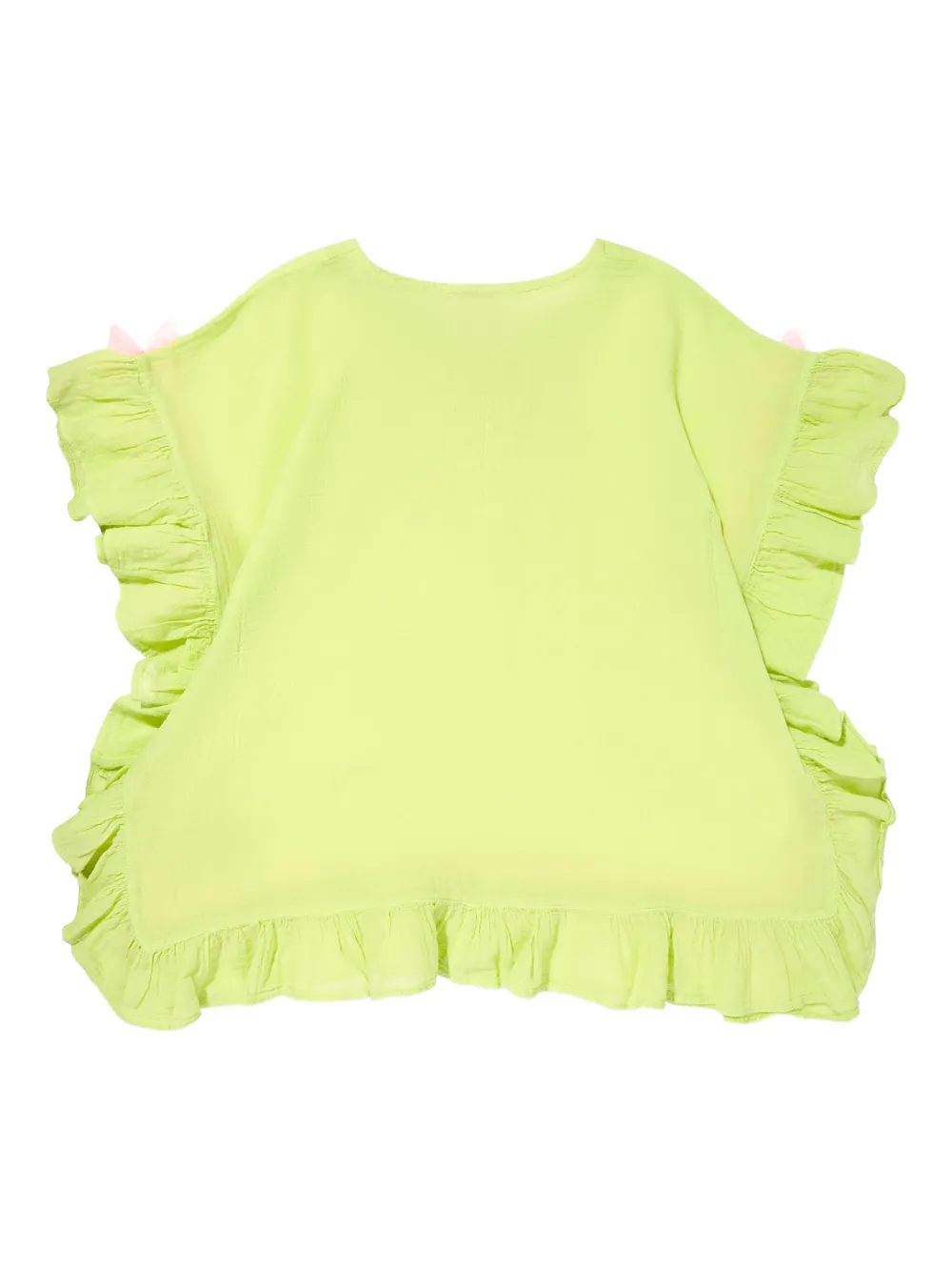SELINIACTION KIDS butterfly-embellished ruffled casual dress Groen