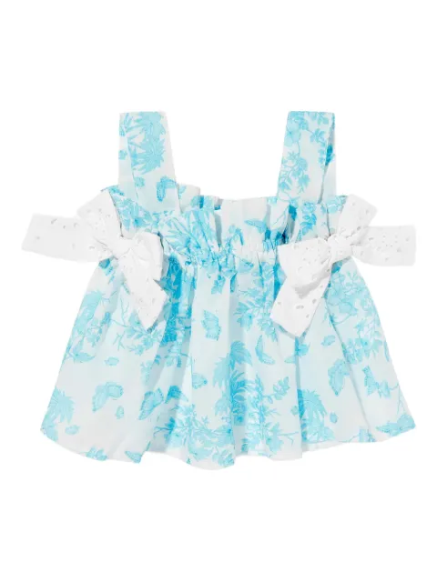 SELINIACTION KIDS floral-print embroidered top