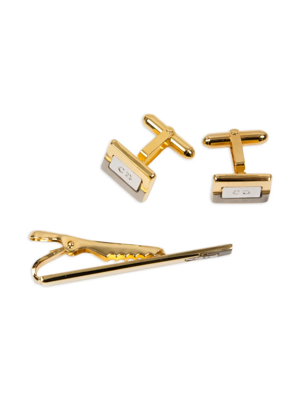 Christian Dior Pre-Owned 1990s gold-toned cufflinks tie bar set | Image 2