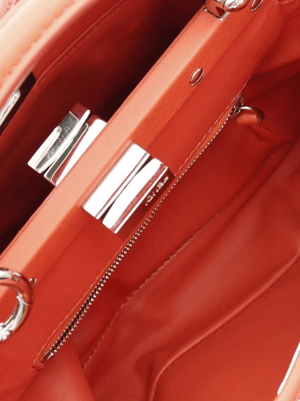 Pre-owned Fendi 2009-2024 Mini Bicolor Nappa Waves Peekaboo Iconic Satchel