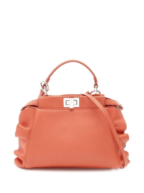 Fendi Pre-Owned 2009-2024 Mini Bicolor Nappa Waves Peekaboo Iconic satchel