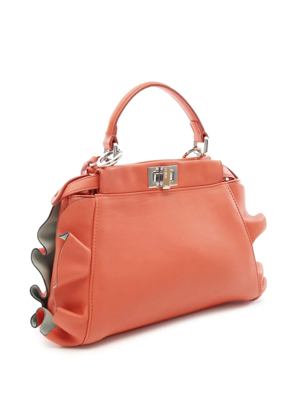 Pre-owned Fendi 2009-2024 Mini Bicolor Nappa Waves Peekaboo Iconic Satchel