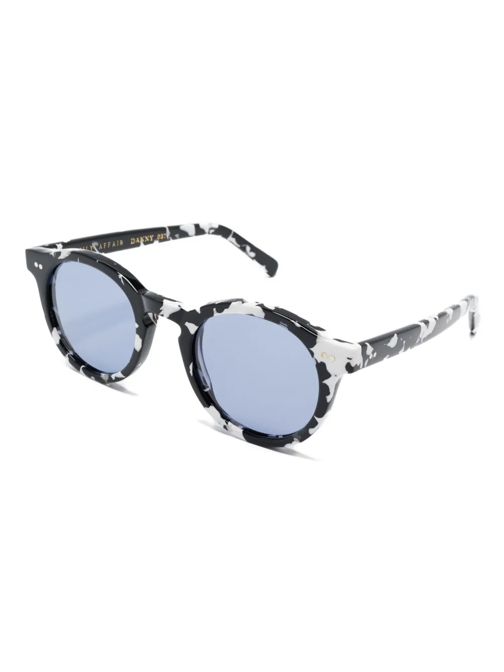 Family Affair marble-pattern round sunglasses - Zwart