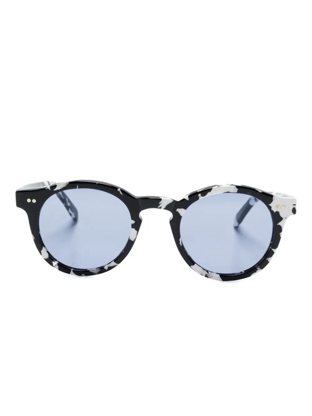 Family Affair marble-pattern round sunglasses - ブラック Family Affair marble-pattern round sunglasses - ブラック