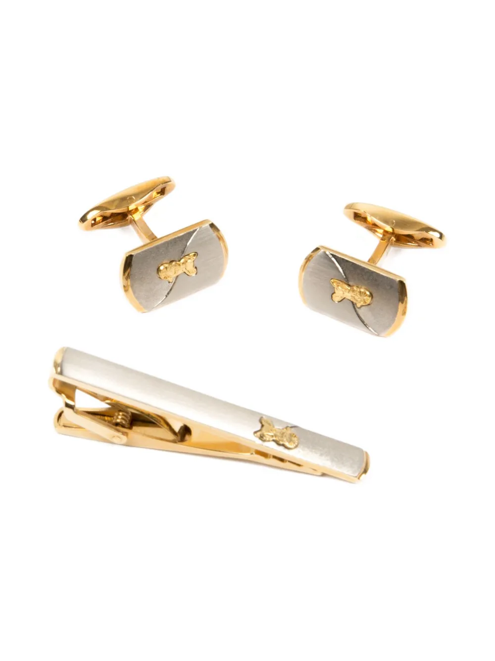 Céline Pre-Owned 1990s embossed cufflinks set | Gold | Image 1