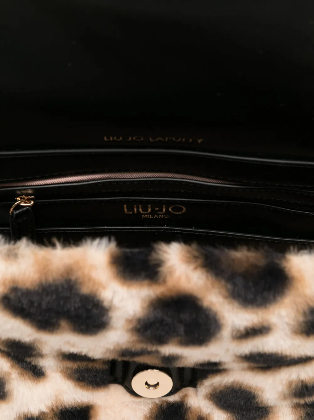 LIU JO Tas met luipaardprint en kettinghengsel Beige