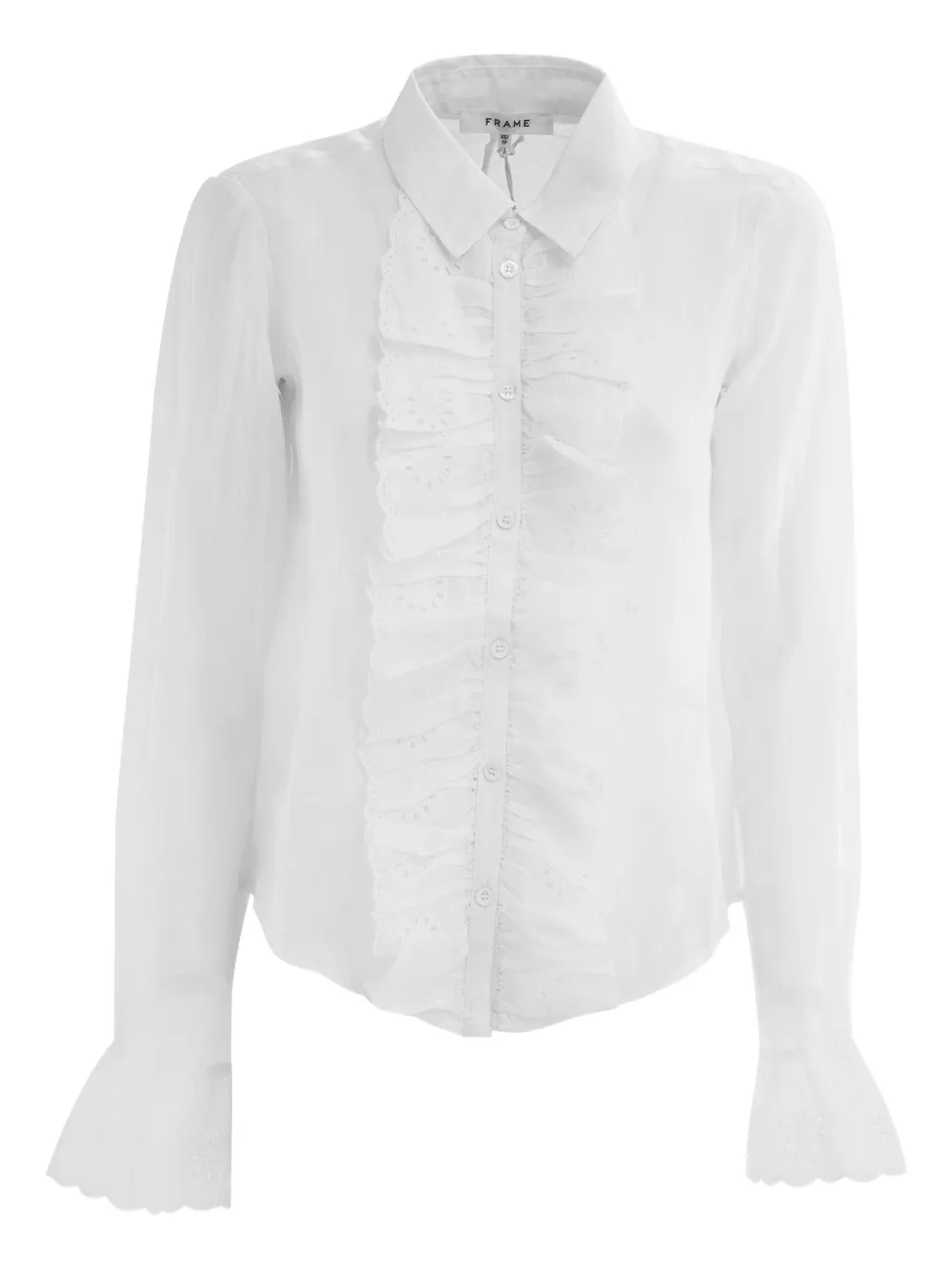 FRAME Blouse met ruches Wit