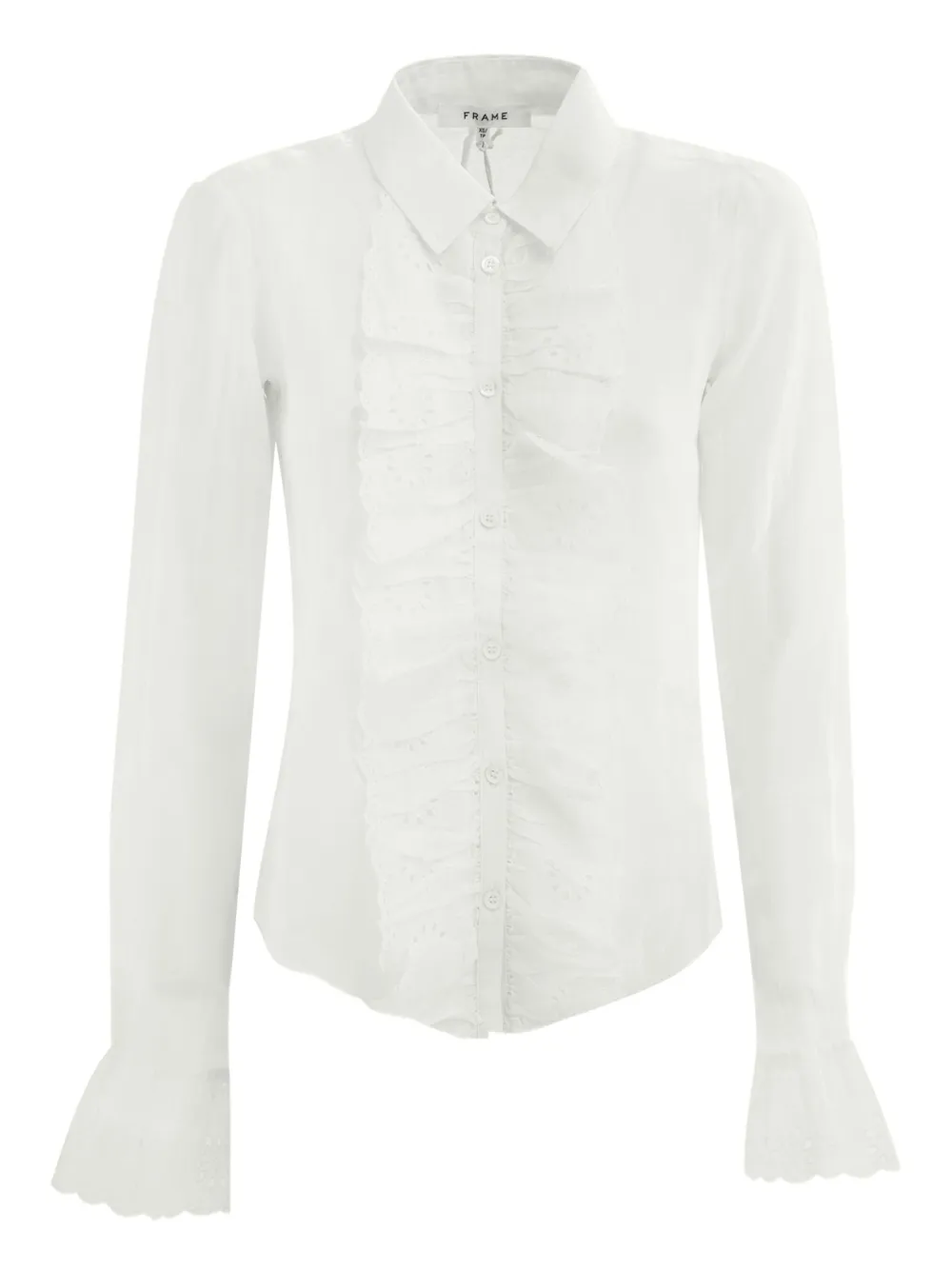 FRAME Blouse met ruches Wit