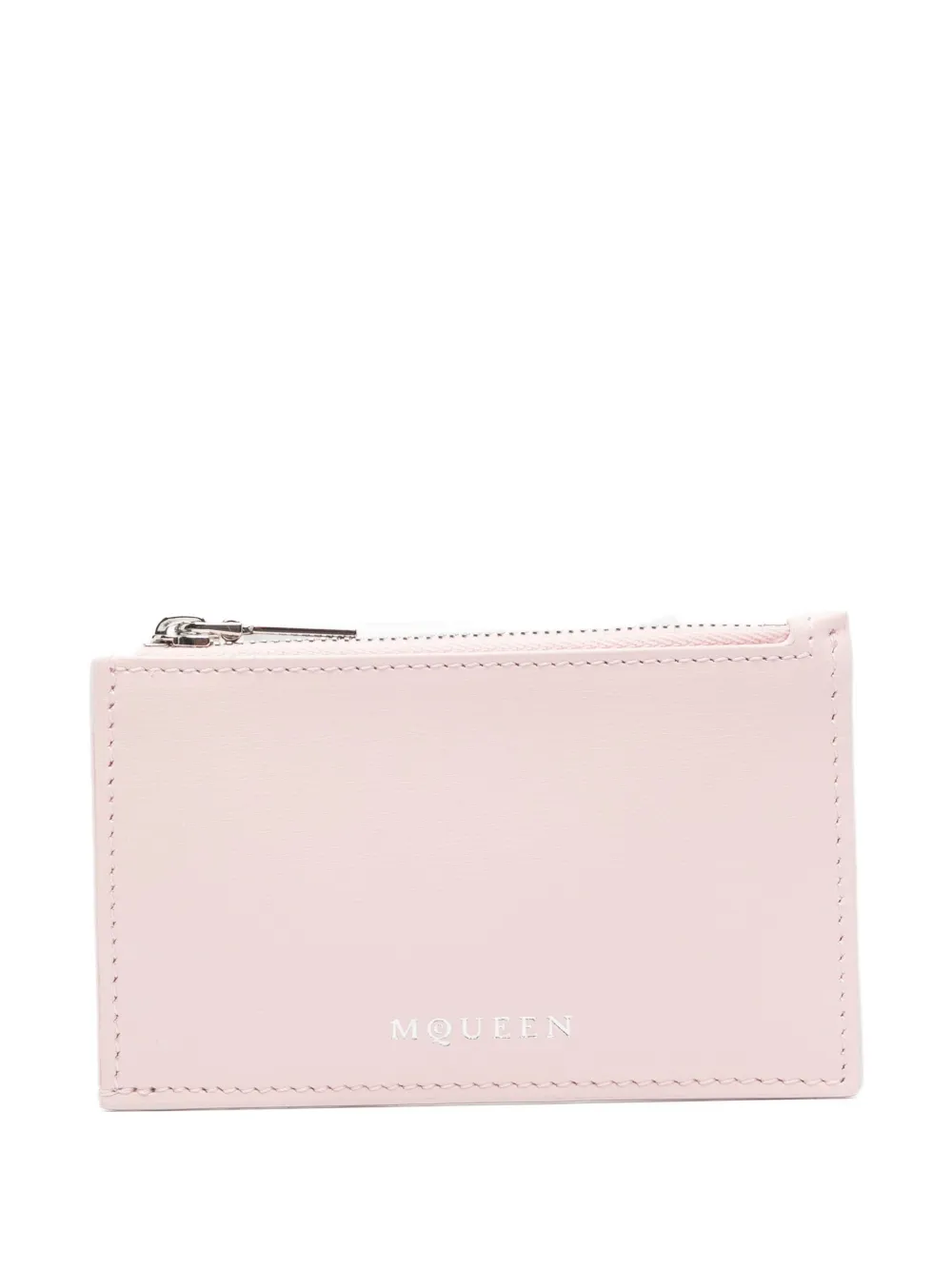 Alexander McQueen zip-top calfskin wallet - Rosa