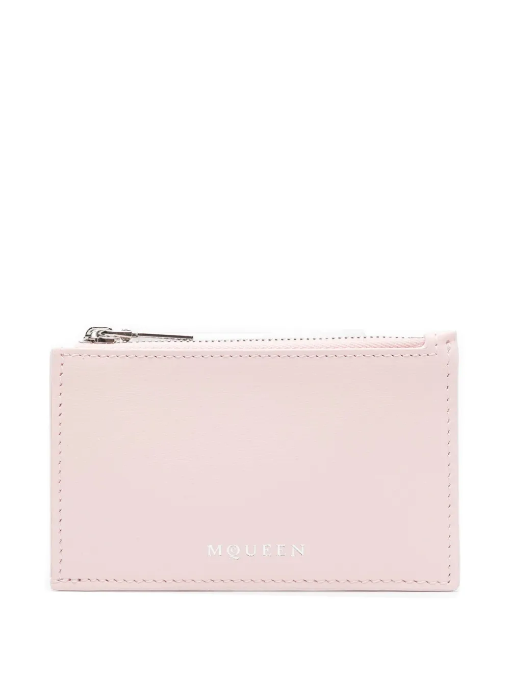 Alexander McQueen zip-top calfskin wallet | Pink | Image 1