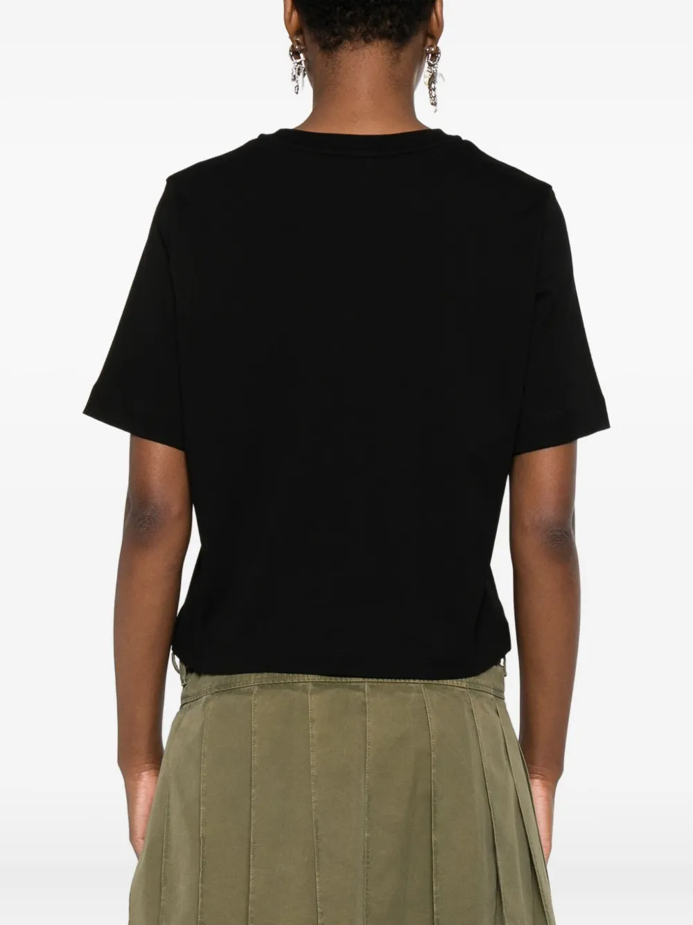Alexander Mcqueen Logo-embroidered Short-sleeve T-shirt In Black
