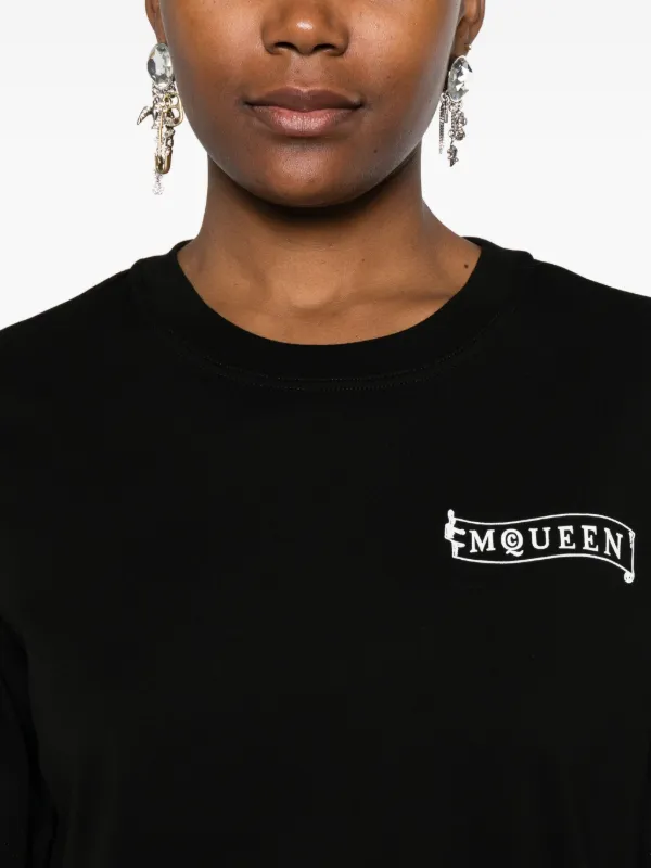Alexander McQueen logo-embroidered short-sleeve T-shirt Alexander McQueen logo-embroidered short-sleeve T-shirt