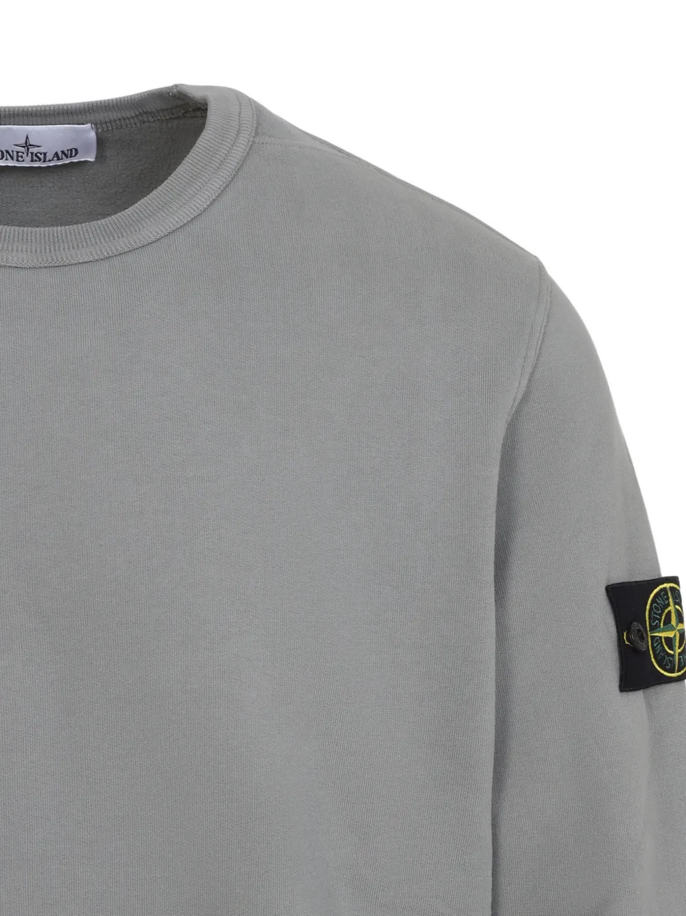 Stone Island logo-patch crew-neck sweater Grijs