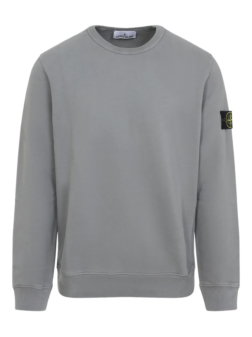 Stone Island logo-patch crew-neck sweater Grijs