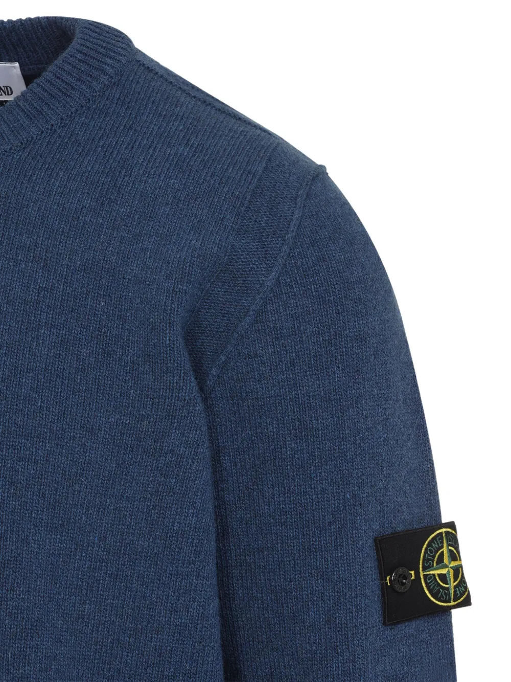 Stone Island logo-patch crew-neck sweater Blauw