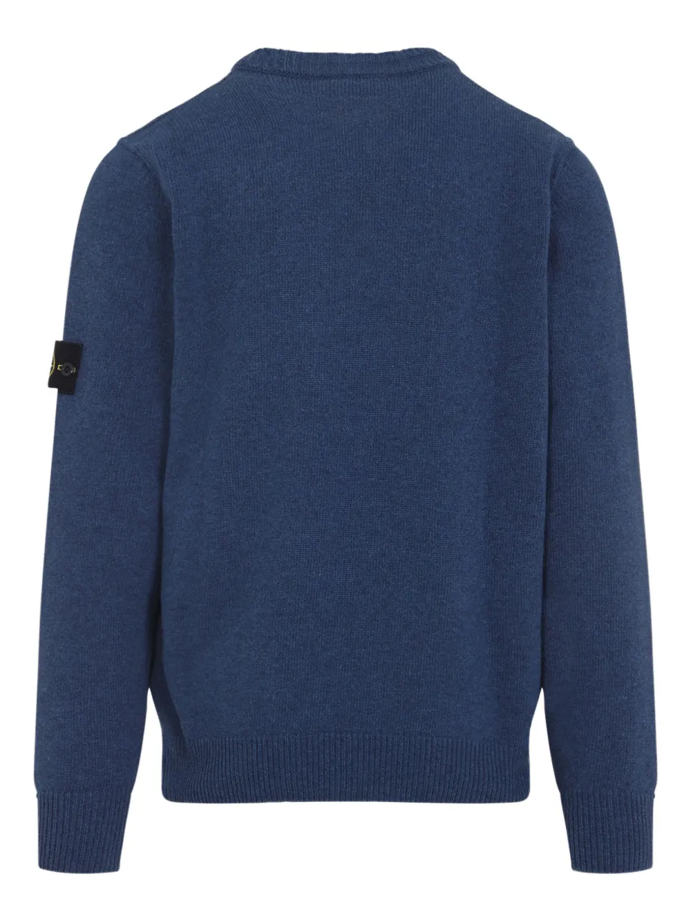 Stone Island logo-patch crew-neck sweater Blauw