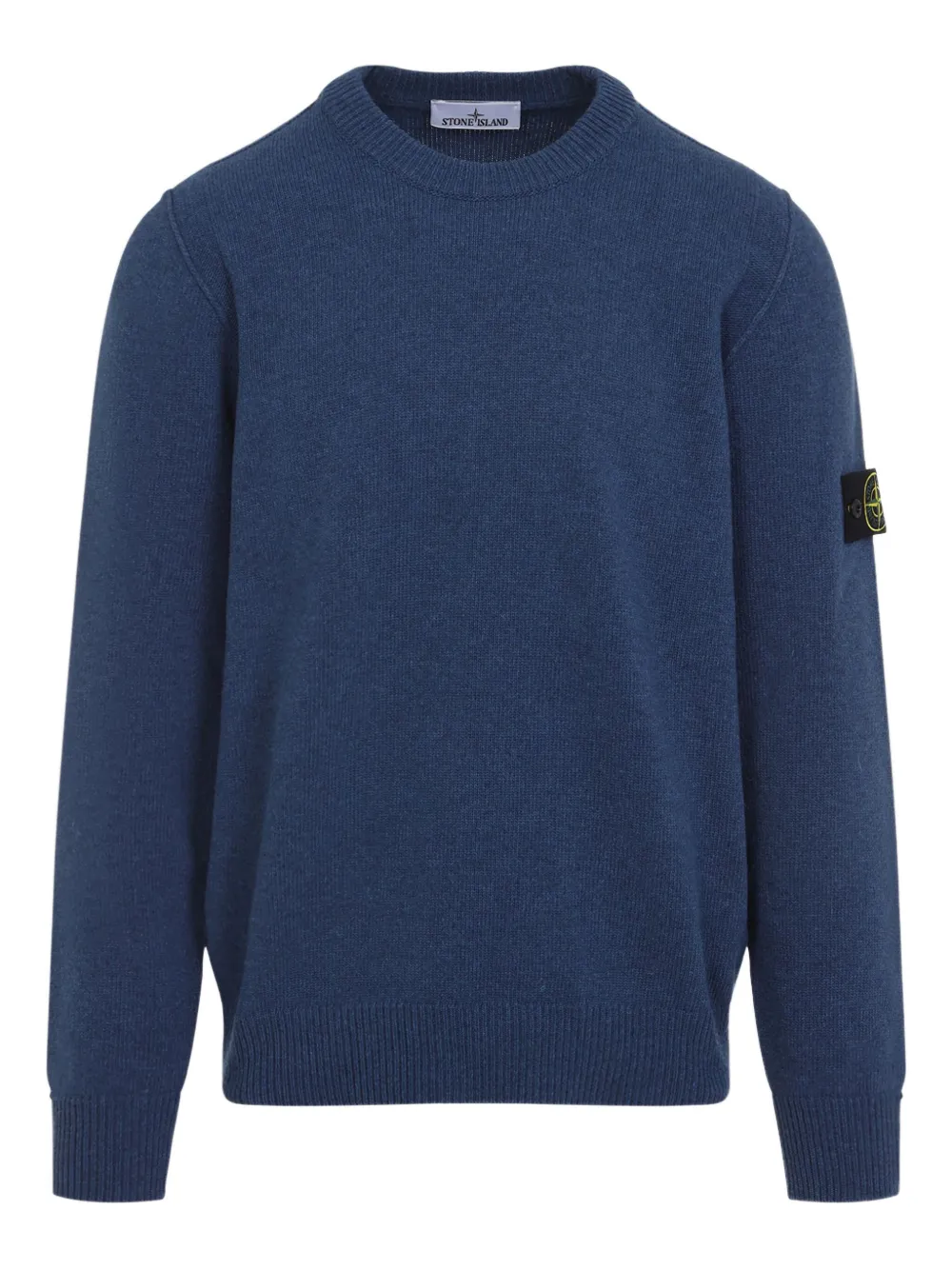 Stone Island logo-patch crew-neck sweater Blauw