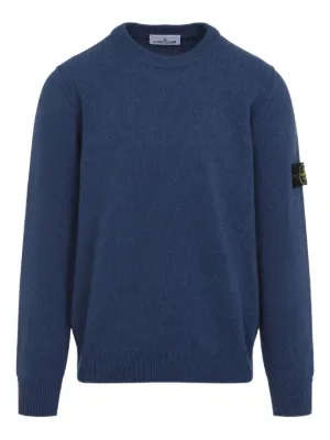 STONE  ブルークルーネックスウェット Stone Island ロゴ クルーネック スウェットシャツ | ブルー | FARFETCH JP
