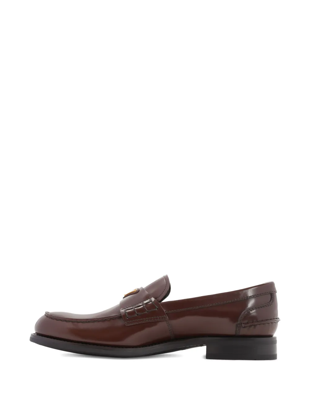 Prada Loafers met logoplakkaat Bruin