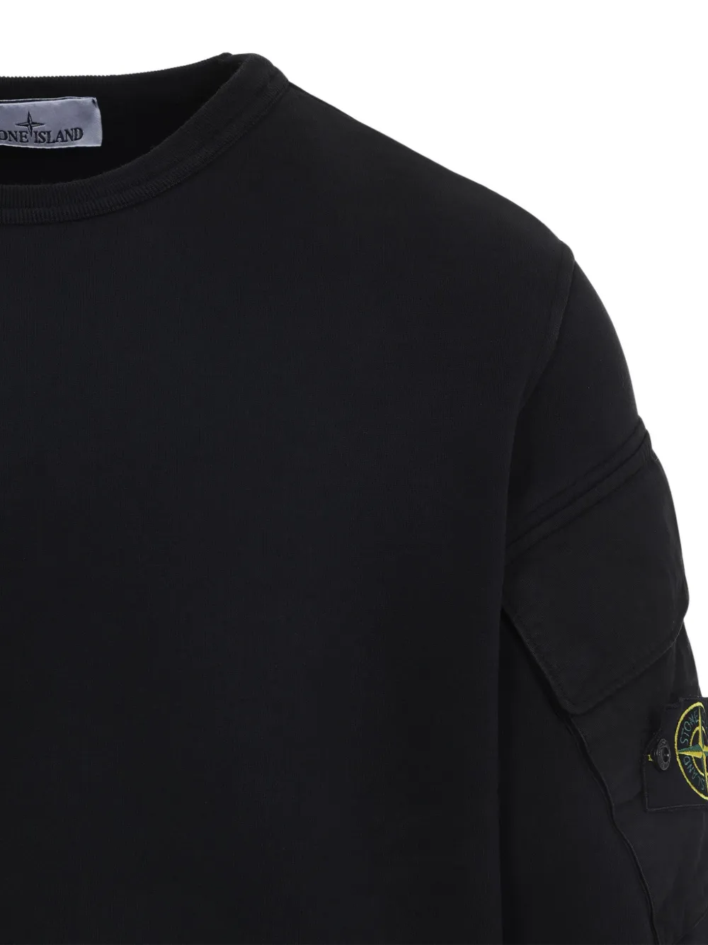 Stone Island pocket-detail crew neck sweatshirt Zwart