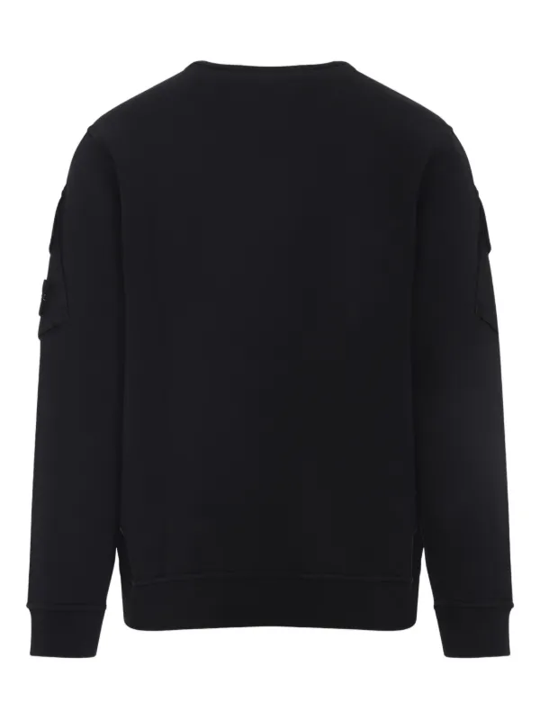 Stone Island pocket-detail Crew Neck Sweatshirt | Black | FARFETCH