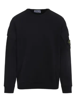 Stone Island pocket-detail Crew Neck Sweatshirt | Black | FARFETCH ID