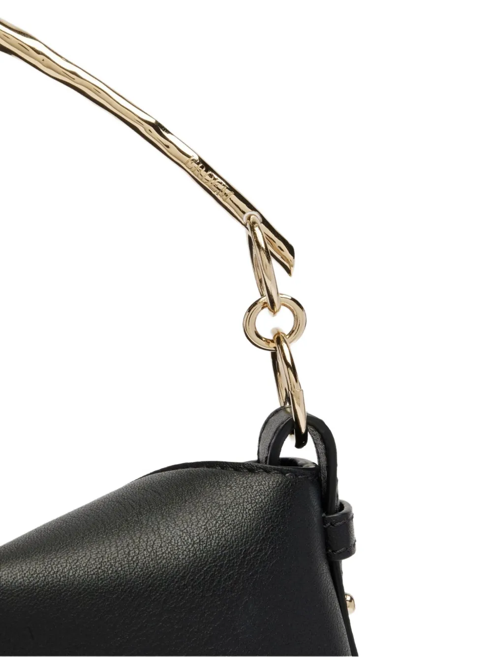 ERDEM Midi Bloom leren shopper met handvat Zwart