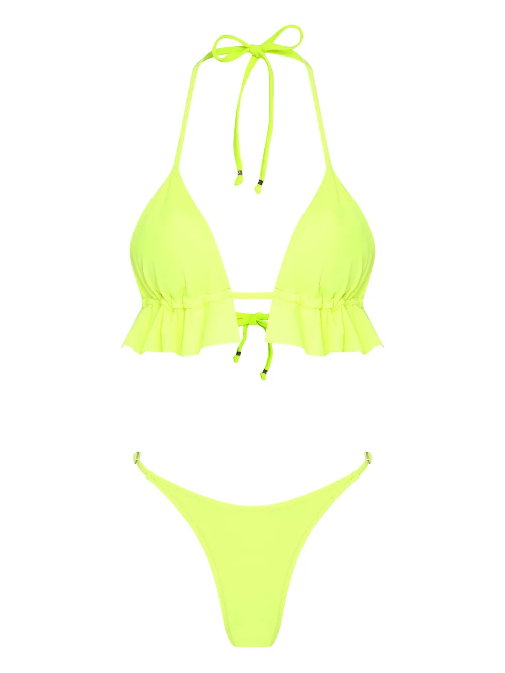 Amir Slama ruffled triangle bikini Geel