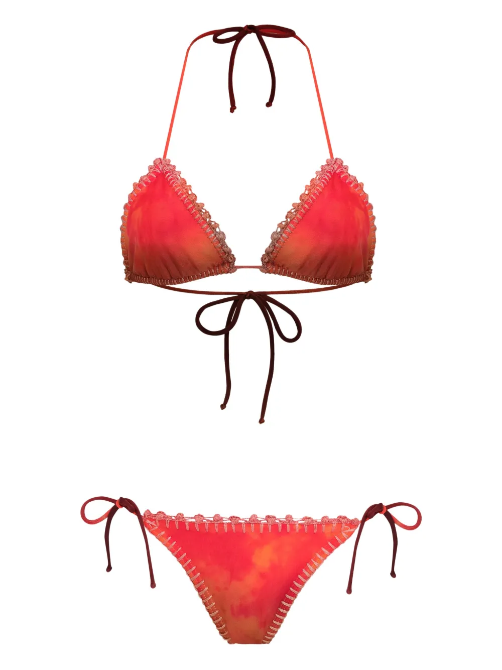 Amir Slama tie-dye crochet bikini Rood