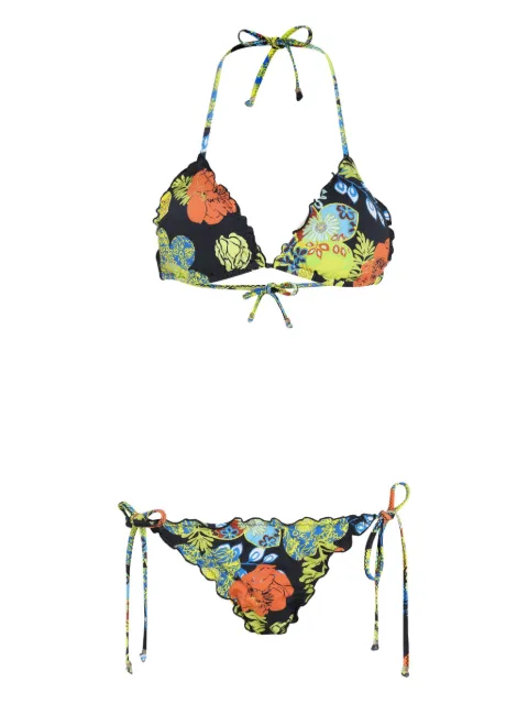 Amir Slama floral-print ruffled bikini