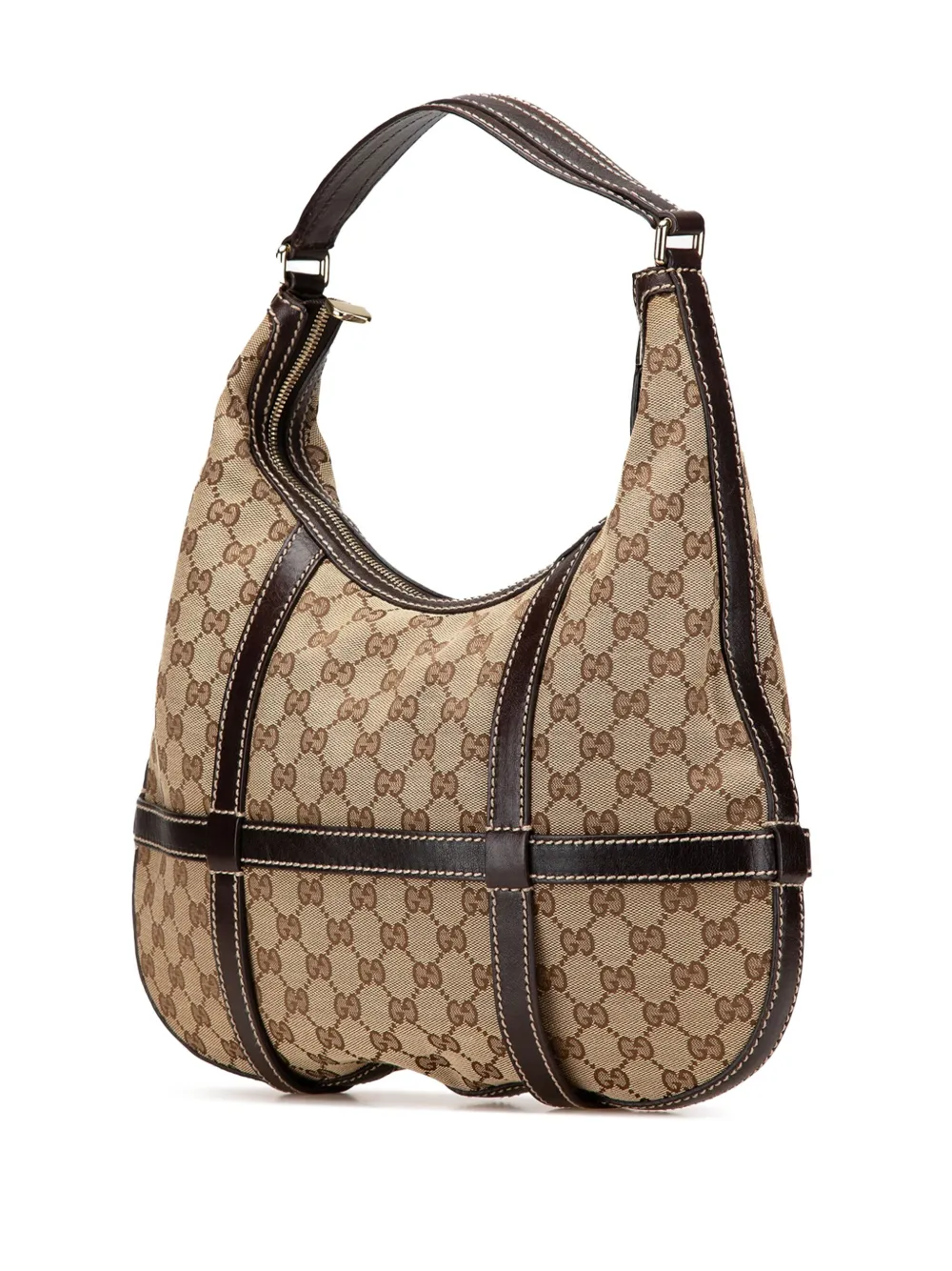 Pre-owned Gucci 2000-2015 Gg Canvas Royal Hobo Bag In Brown