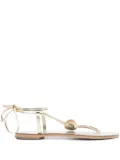 Nicolas Lainas embellished tie-up flat sandals - Gold
