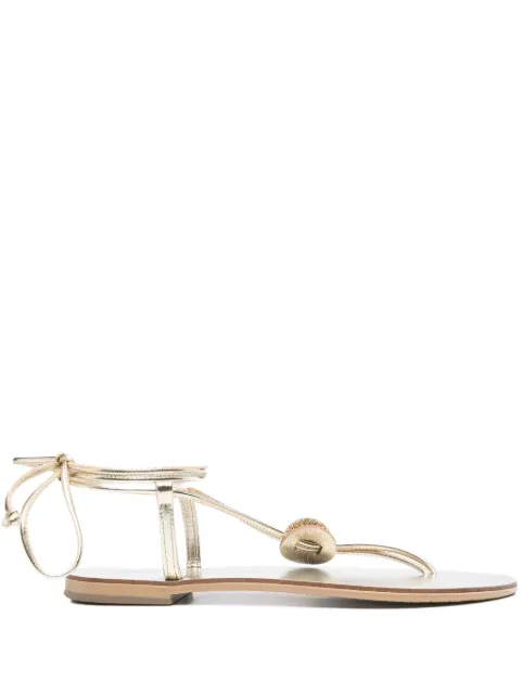 Nicolas Lainas embellished tie-up flat sandals