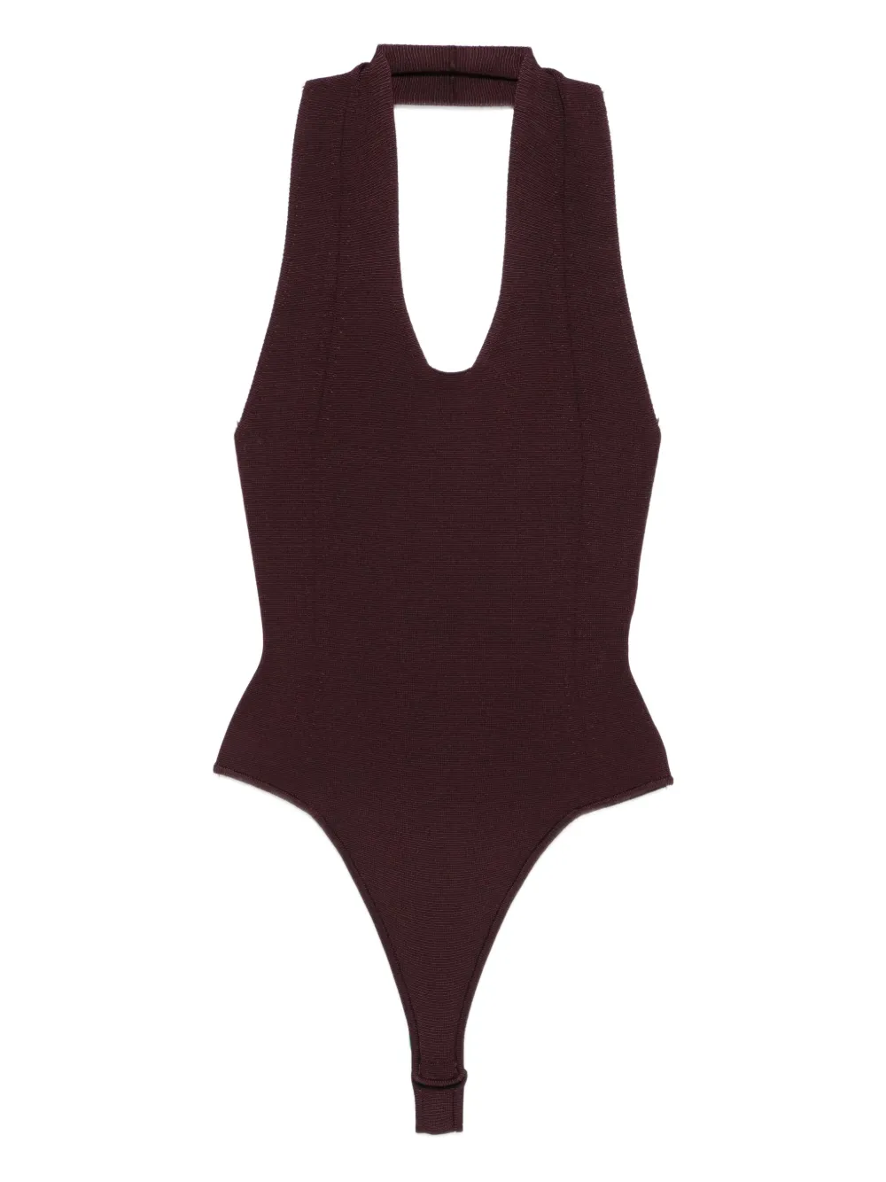 KHAITE halterneck bodysuit Rood