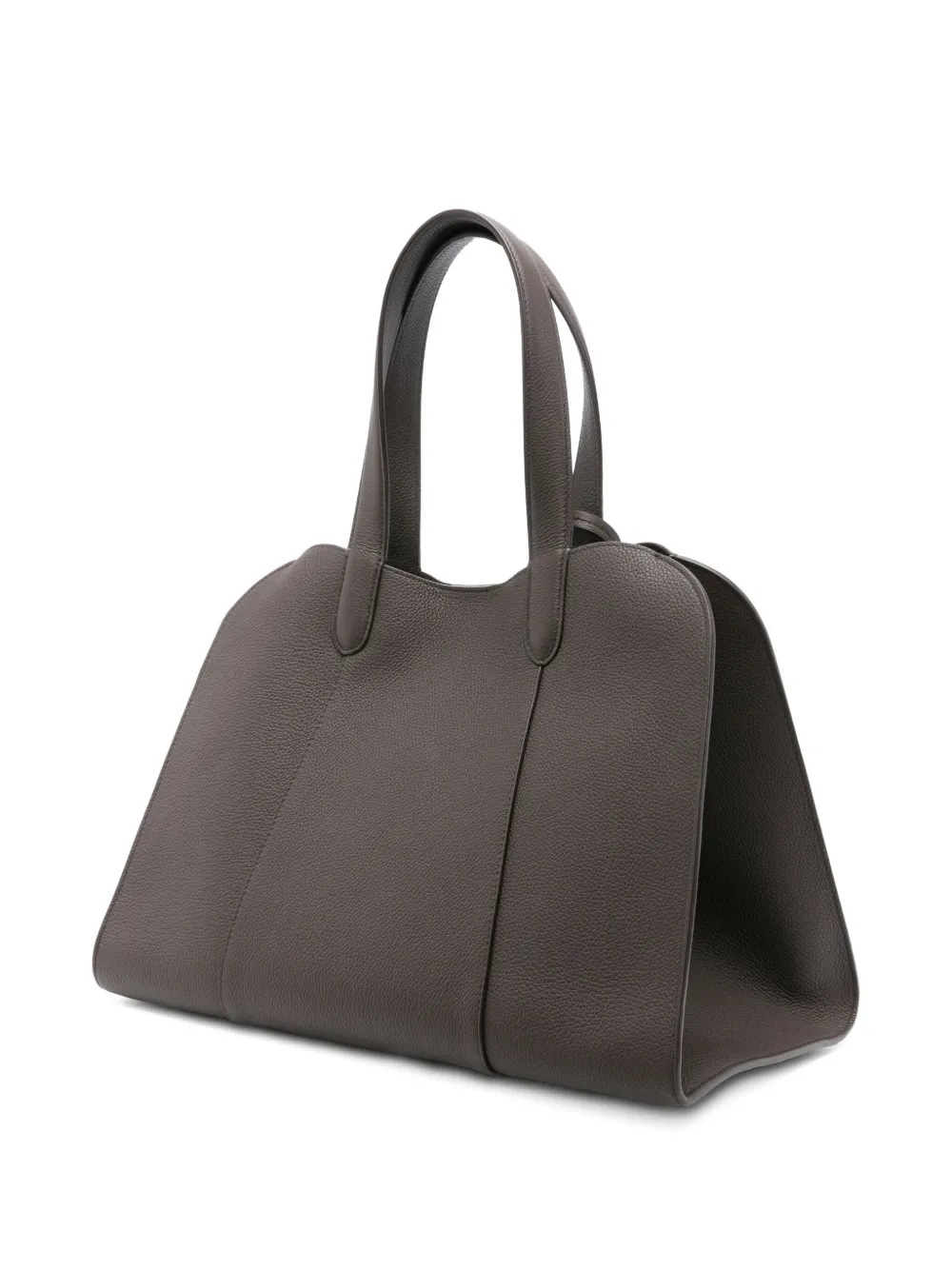 Giorgio Armani Shopper van bewerkt leer met gesp Bruin