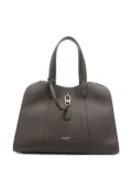 Giorgio Armani grained leather clasp tote bag - Brown