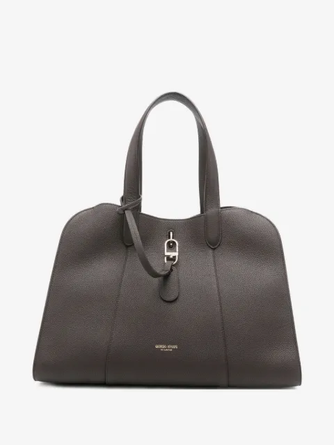 Giorgio Armani grained leather clasp tote bag