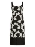 ERDEM floral-applique sleeveless dress - Black