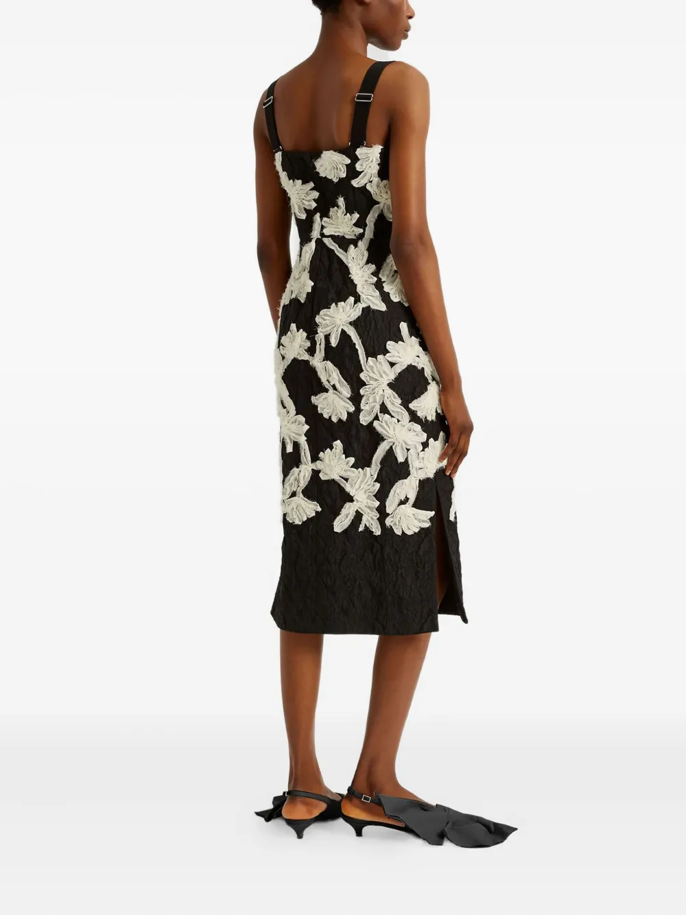 ERDEM Jurk met bloempatch Zwart