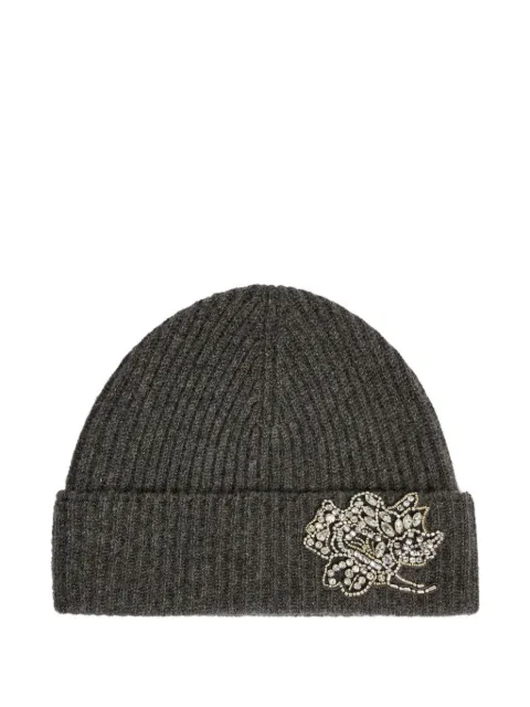 ERDEM ribbed embellished beanie